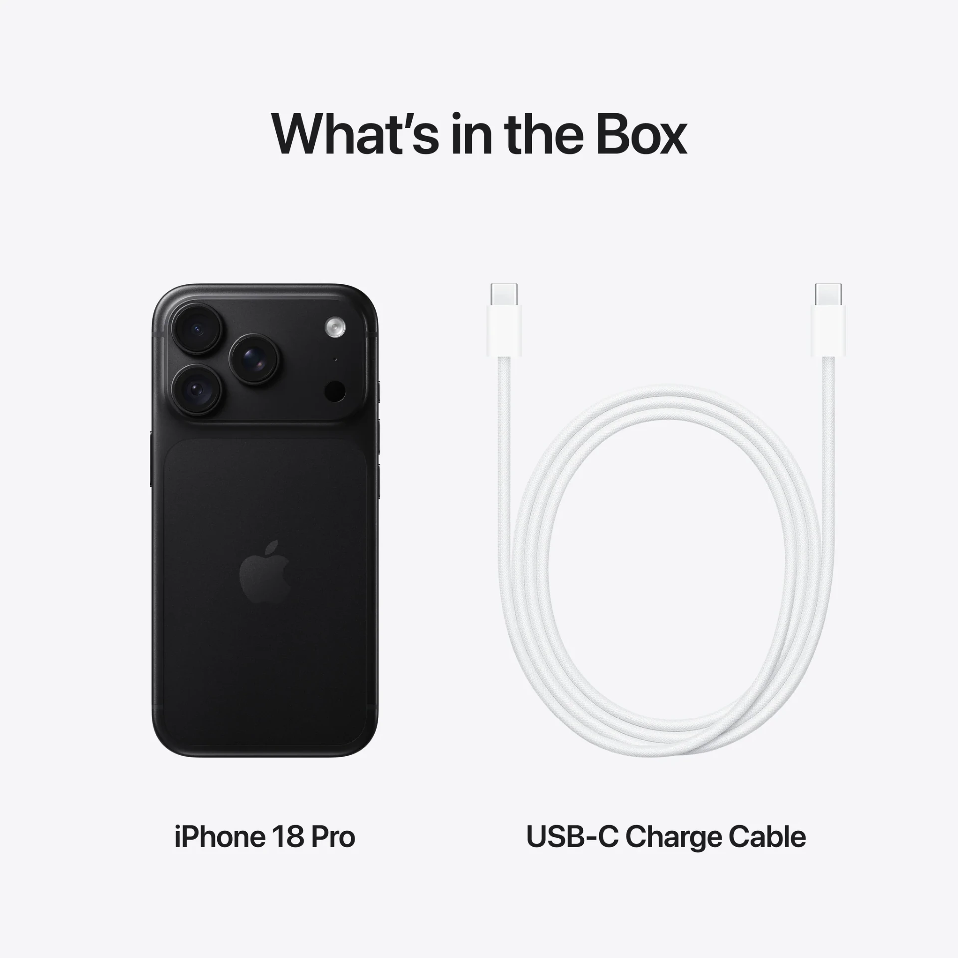 iPhone 18 Pro i USB-C kabel u pakovanju